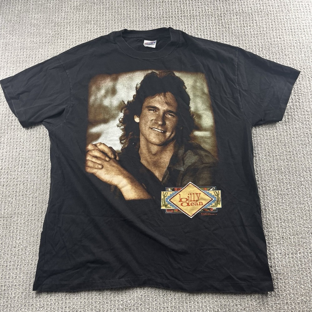 Vintage 1995 Billy Dean Country Music Tour T-Shirt Black XL 90s Concert Tee